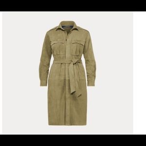 Polo Ralph Lauren Green Suede Shirtdress NWT Sz 6